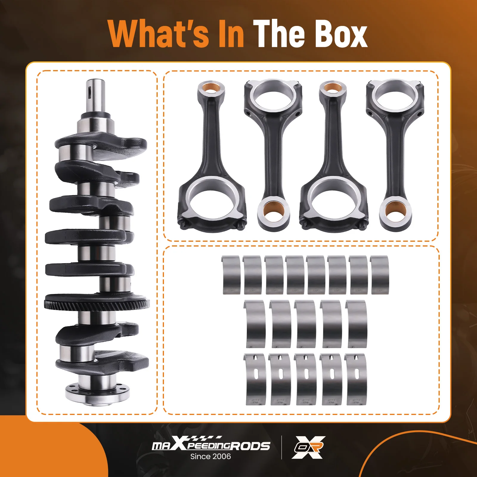 Engine Crankshaft & 4X ConRods & Bearings Set For M274 Mercedes-Benz 2.0L