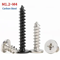 M1.2 M1.4 M1.7 M2 M2.3 M2.6 M3 M3.5 M4 Carbon Steel Cross  Super Ultra Thin Flat Wafer Head Self-tapping Wood Screw