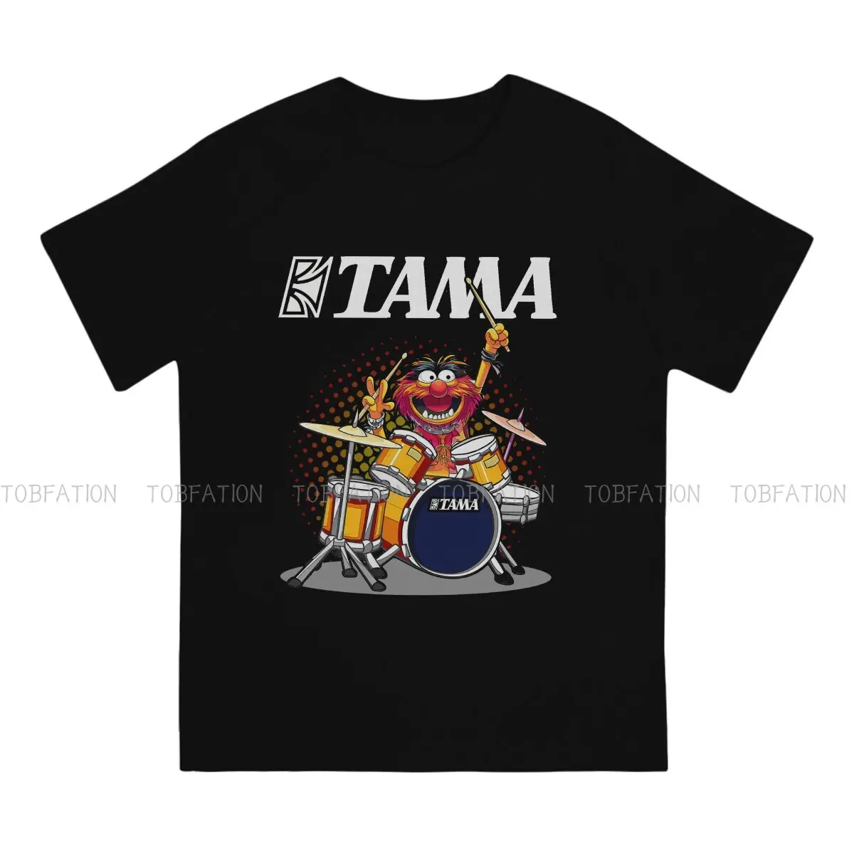 Instruments TShirt for Men ANIMAL DRUMMER TAMA DRUMS Soft Casual Sweatshirts T Shirt High Quality Trendy