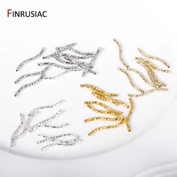 Wholesale 14/18K Gold Plated Brass 20/30mm S Shape Long Curve Tube Beads Connectors For Jewelry Making DIY Beading Accessories
