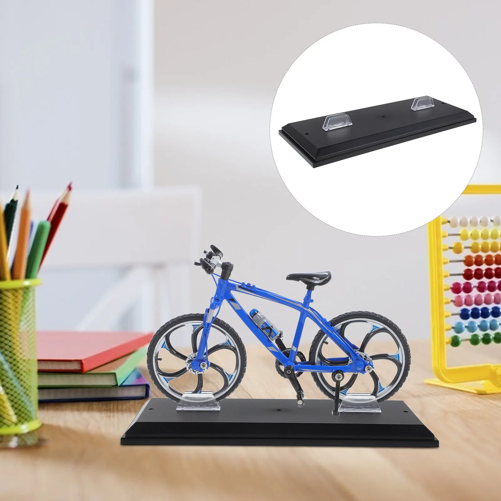 

3Pcs Plastic Motorcycle Display Base Mini Rectangle Stand Secure Holder for Desktop Shelf Motorbike Display Rack