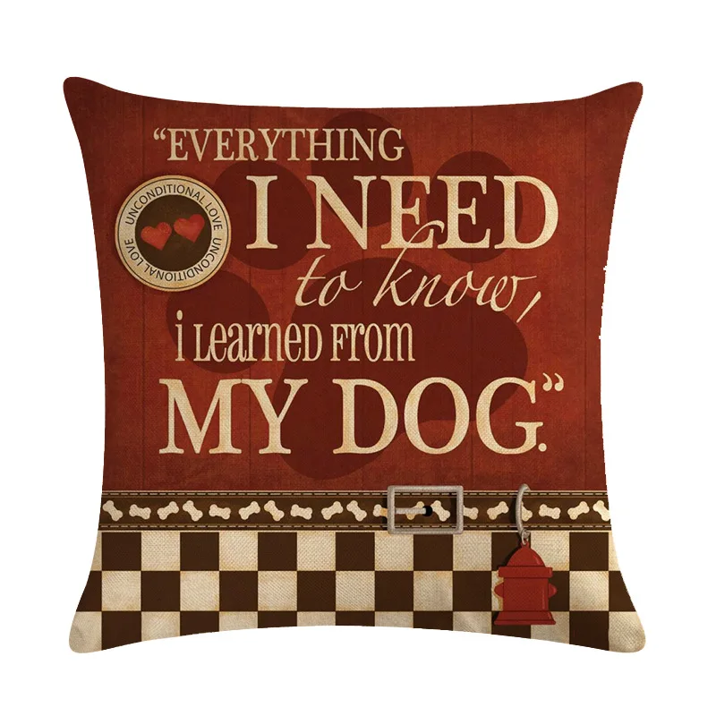 Need My Dog Pillow Case Funny Letter Pillowcase 40x40 Cm Bed Sofa Bedroom Living Room Decoration Pillow Covers Home Decor 45x45