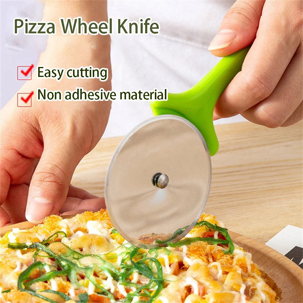 Baking Utensils Durable Sharp Stainless Steel Kitchen Knives Pizza Single Wheel Knife Easy Wash Kitchen Bar Supplies Cake Knife