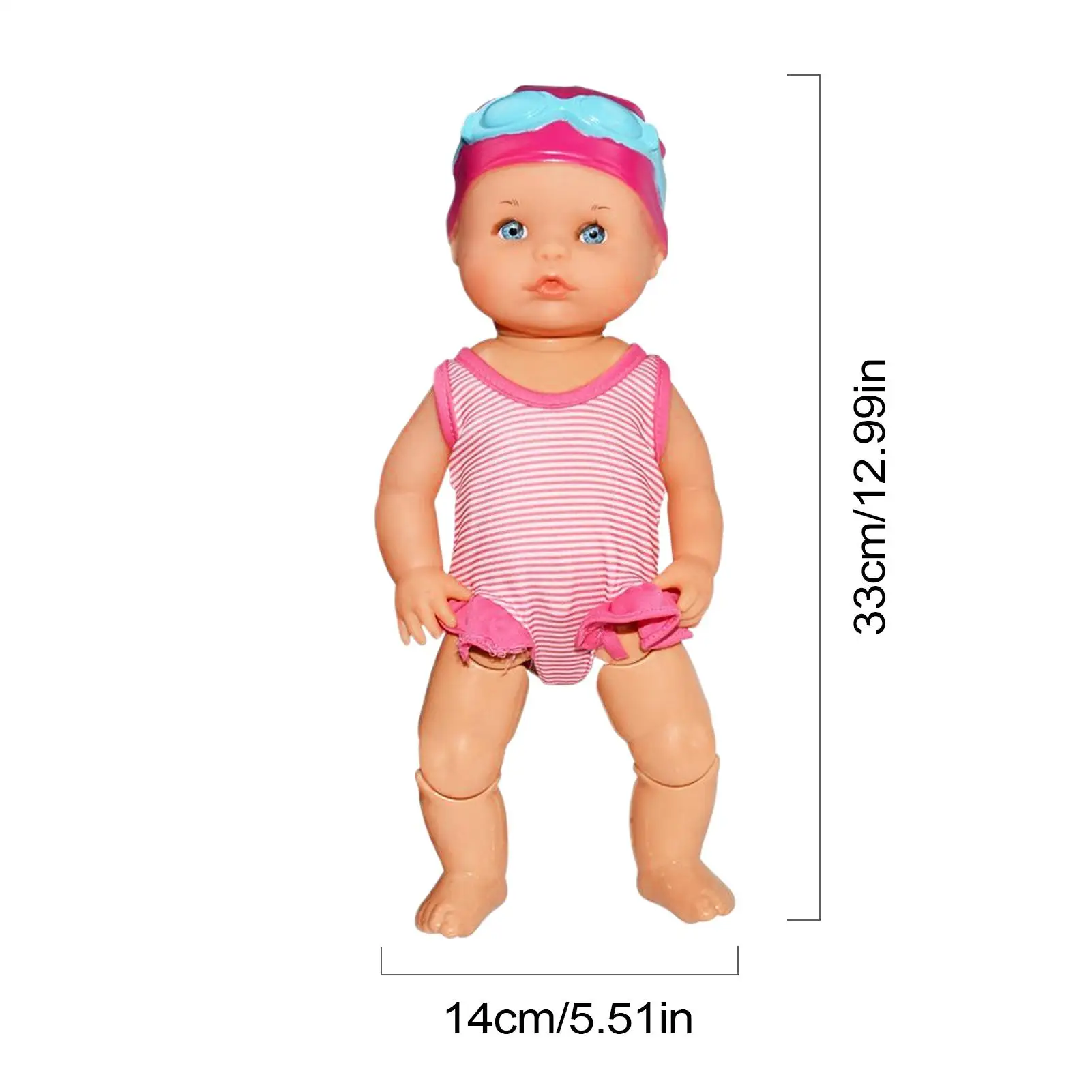 دمية أطفال مائية مقاومة للماء للسباحة مع ملحقات ألعاب مشتركة متحركة للسفر والرمل والأطفال والأصدقاء في الصيف على الشاطئ