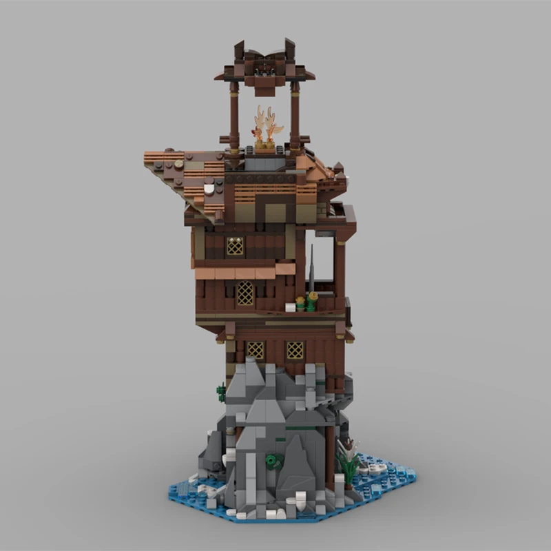 1318PCS MOC Viking Lighthouse Modular Viking Lighthouse DIY Educational Assembly Building Blocks Set for Kids Birthday Gift