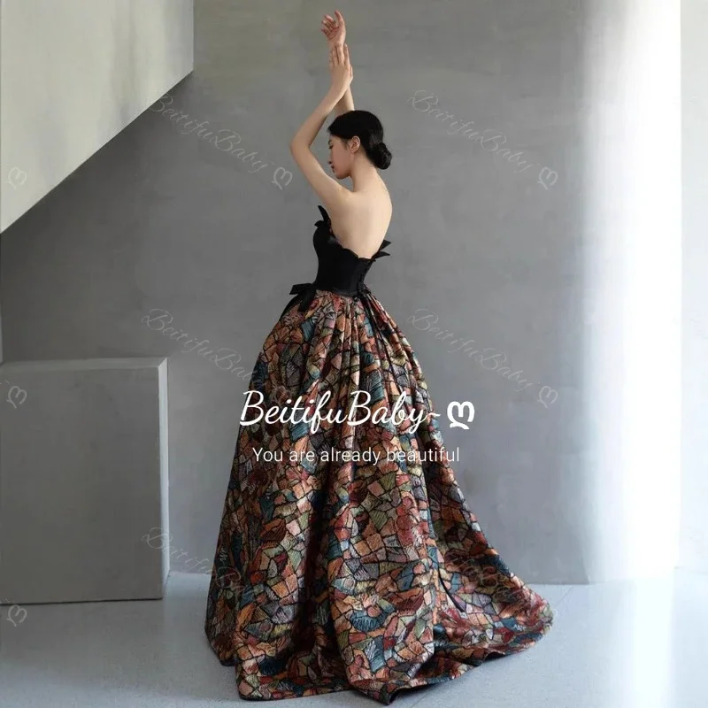 Abiti da sera vintage da donna per banchetti eleganti senza spalline in stile palazzo vintage gonna a trapezio abito da banchetto per abito formale da donna