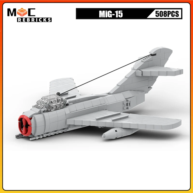 

US Air Force Combat Aircraft MiG-15 Jet Fighter MOC Technology Military Weapon Puzzle Building Blocks Set Kids Bricks Toys Gifts