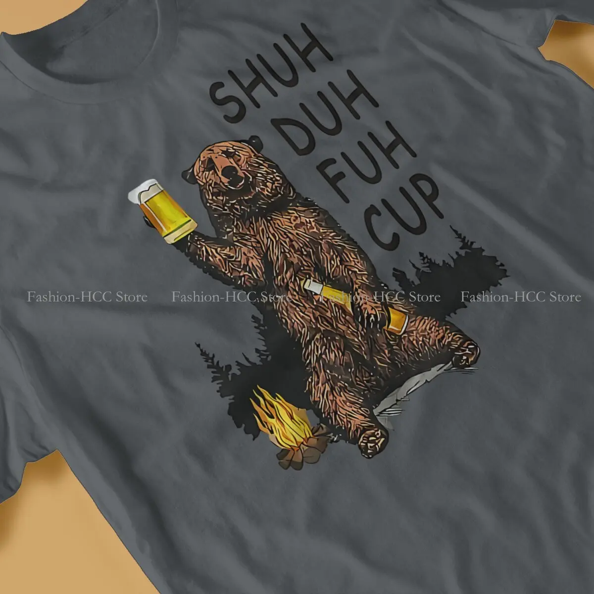 Smokey The Bear Shuh Duh Fuh Cup Drinking Camping T Shirt Vintage Teenager Gothic High Quality Oversized O-Neck Men Tshirts