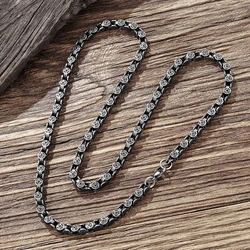 MKENDN Locomotive Men Punk Rock Bicycle Chain Necklace Stainless Steel Male Vintage Oxidized Black Choker Colar Male Jewelry