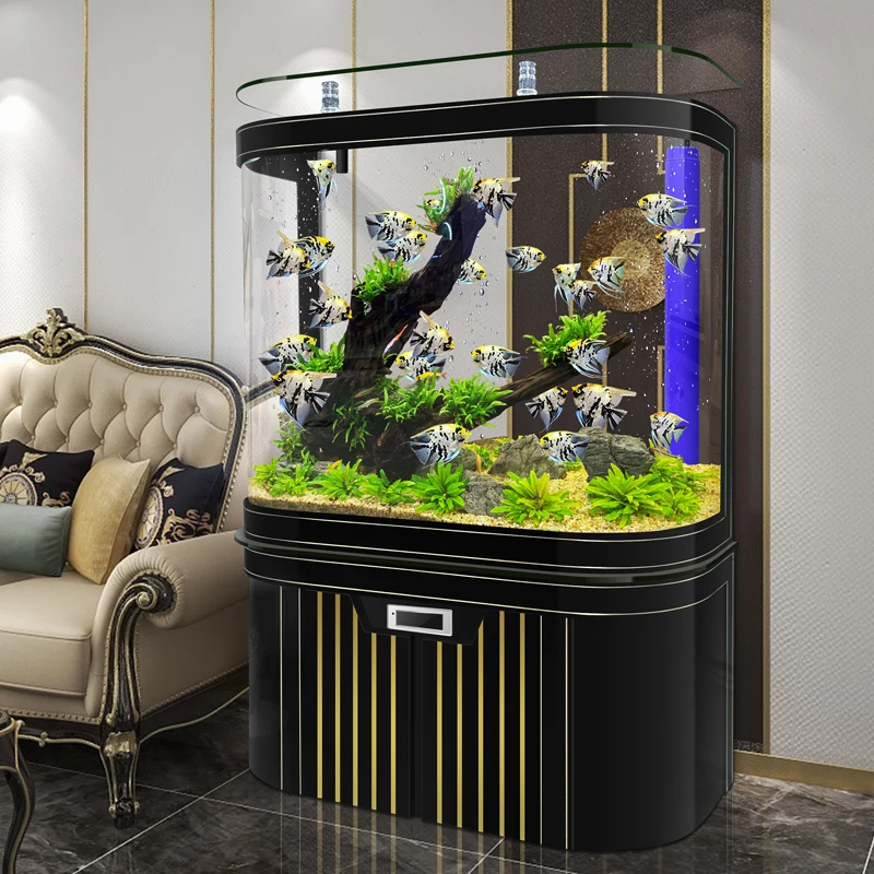 Light luxury fish tank living room small 2024 new household large bottom filter self-circulation ecological landscaping lazy