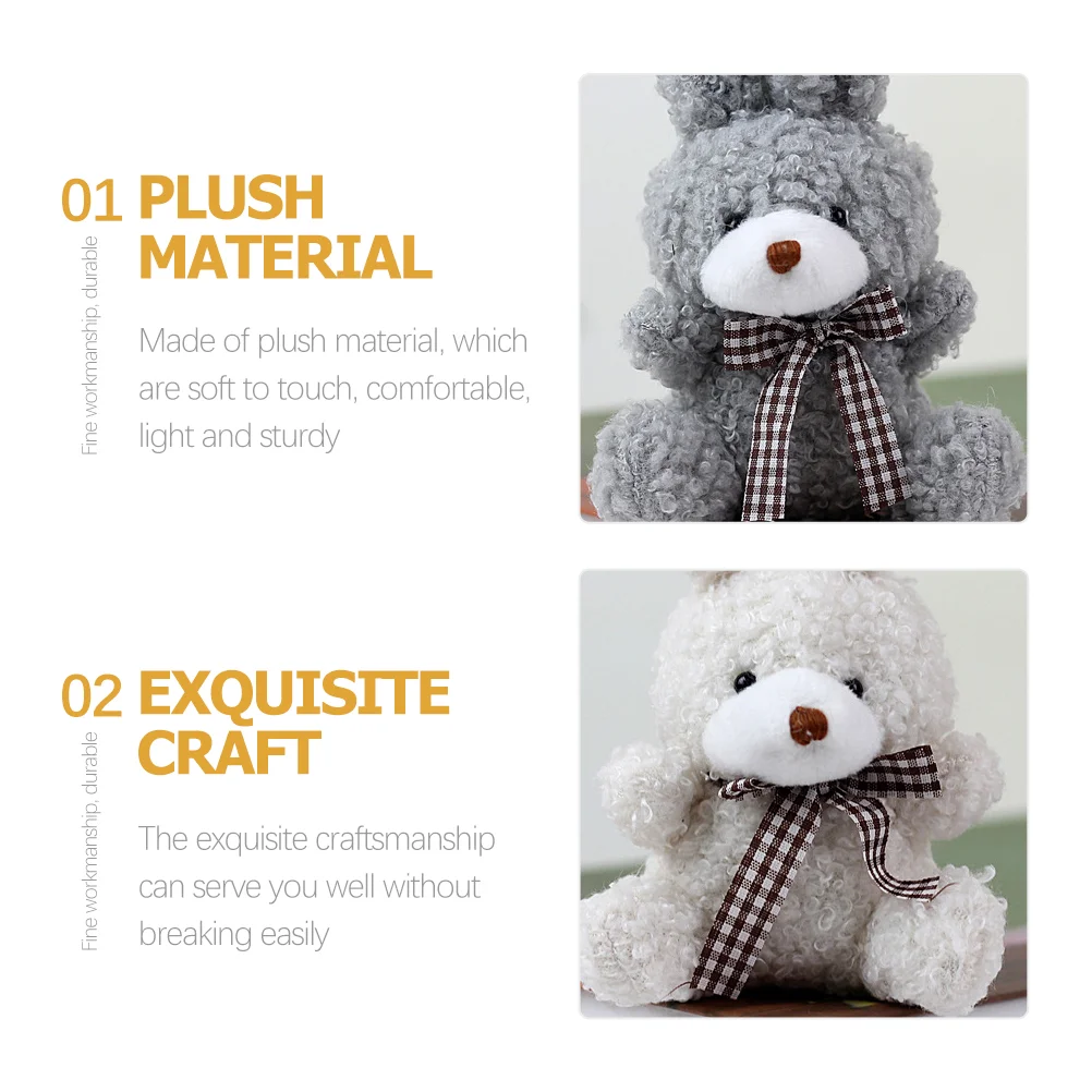 Porte-Clés en Forme de Lapin en Peluche, Anneau en Coton PP, Cadeaux de ixpour Enfant, 12 Pièces