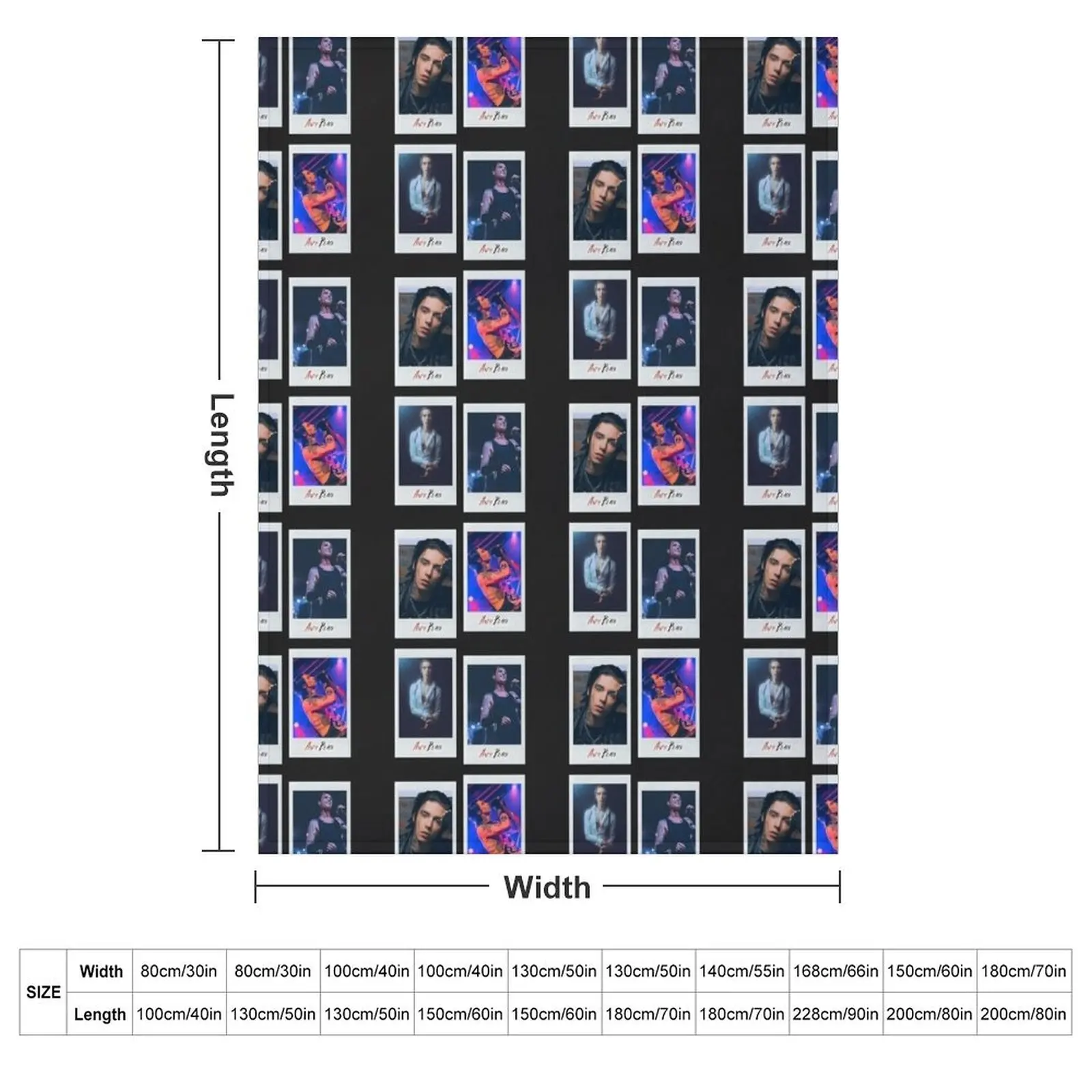 Andy Biersack Sticker Set / T Shirt Throw Blanket Kid'S For Baby Flannels Soft Plush Plaid Blankets