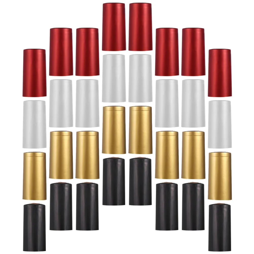 

200Pcs Plastic Heat Shrink Caps Wine Bottle Covers Seal for Home Bar Pub Brewery Decorative Bottle Capsules Stopper Kit