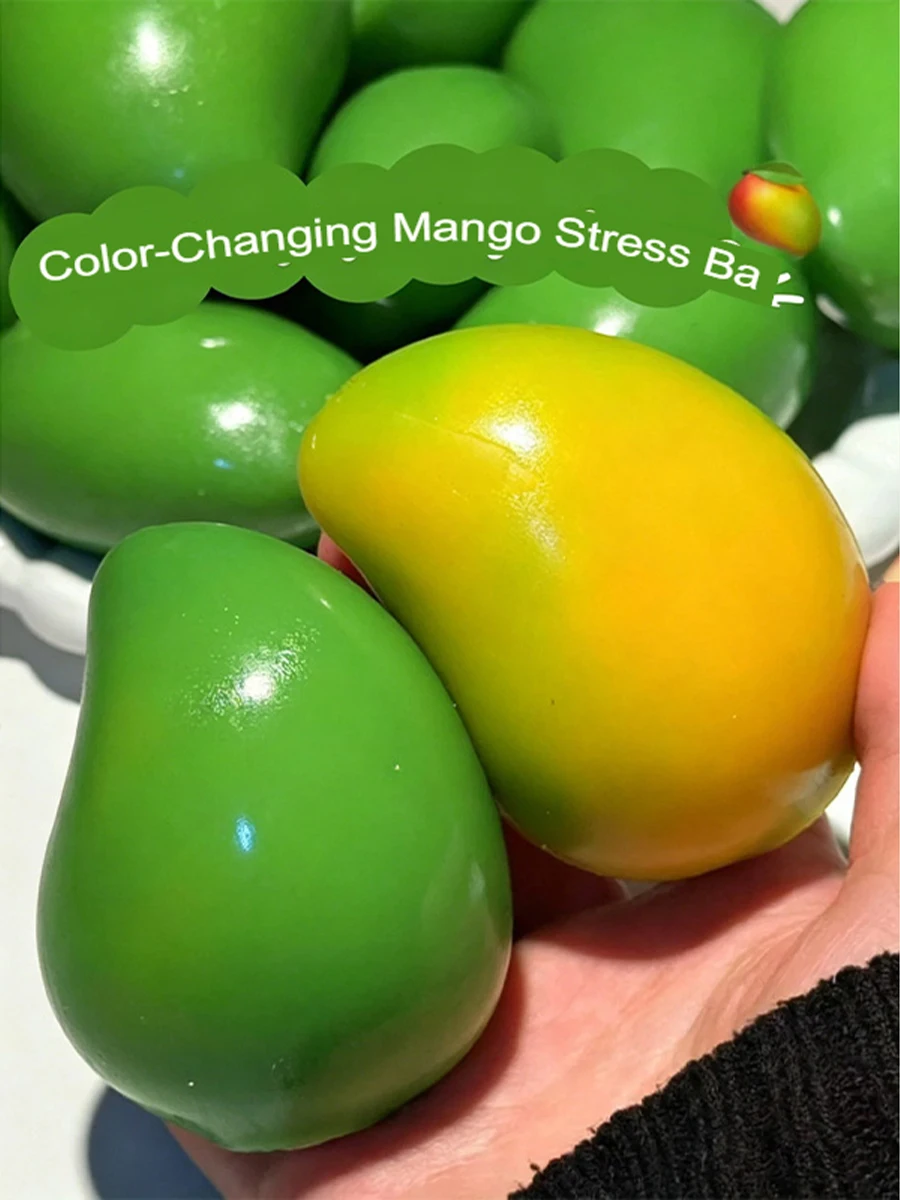 Handmade Thermochromic Fruit Pinch Squishy Slow Rebound Soft Mango Lemon Pressure Ball Asmr Sensory Decompress Home Decorat Gift
