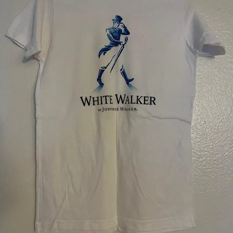 JOHNNIE WALKER SCOTCH WHISKY Camiseta blanca Walker Azul Striding Hombre Hombre S M L