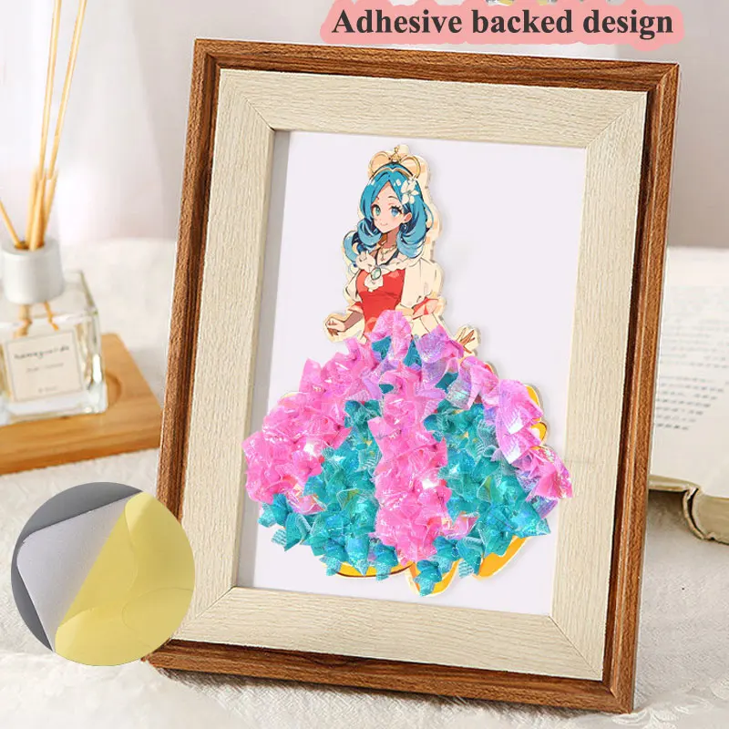 Pegatina de pintura DIY para niños, juguetes artesanales, arte para niñas, vestido de princesa, Animal hecho a mano, regalos mágicos para niños,