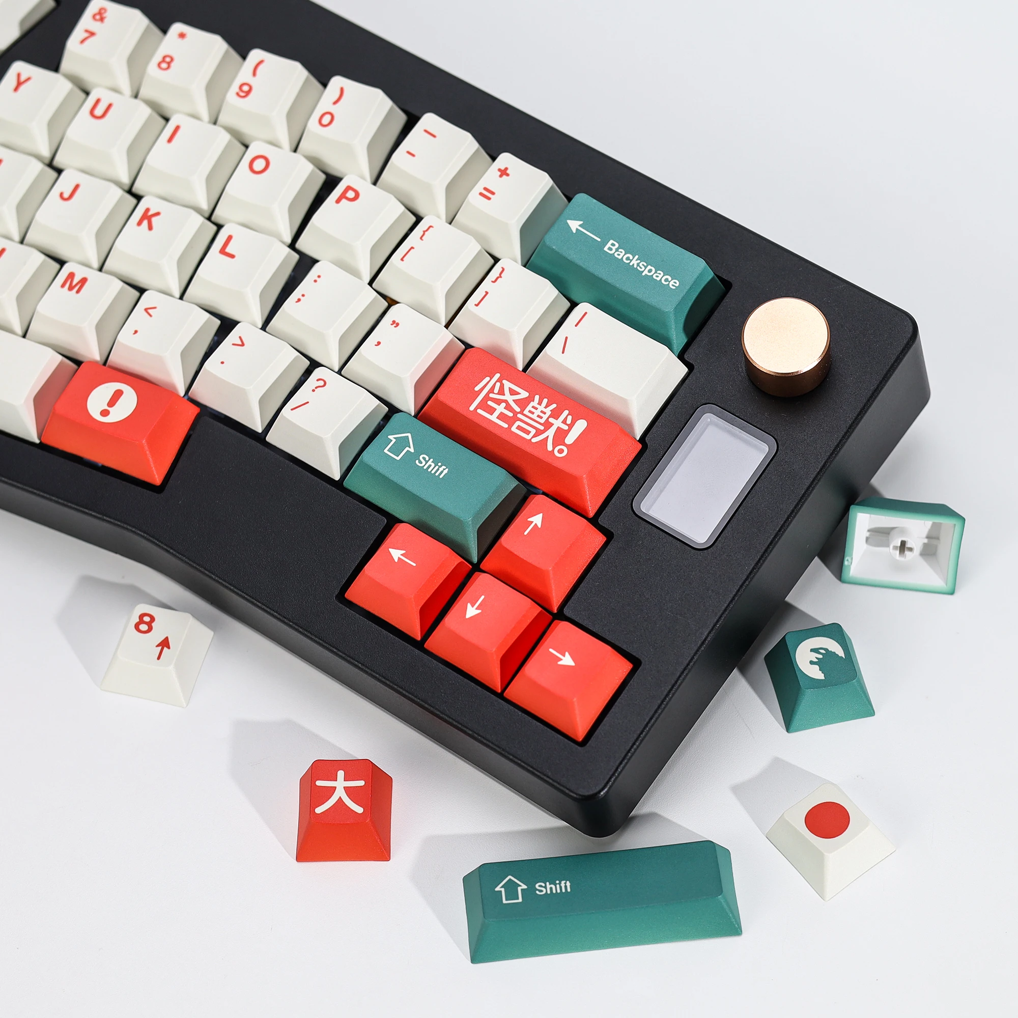 KBDiy Clone GMK Keycaps Retro GMK Kaiju Cherry Profile PBT ISO Tastenkappen für MX Magnetische Schalter 60 Gaming Mechanische Tastatur KIT – Detail 20