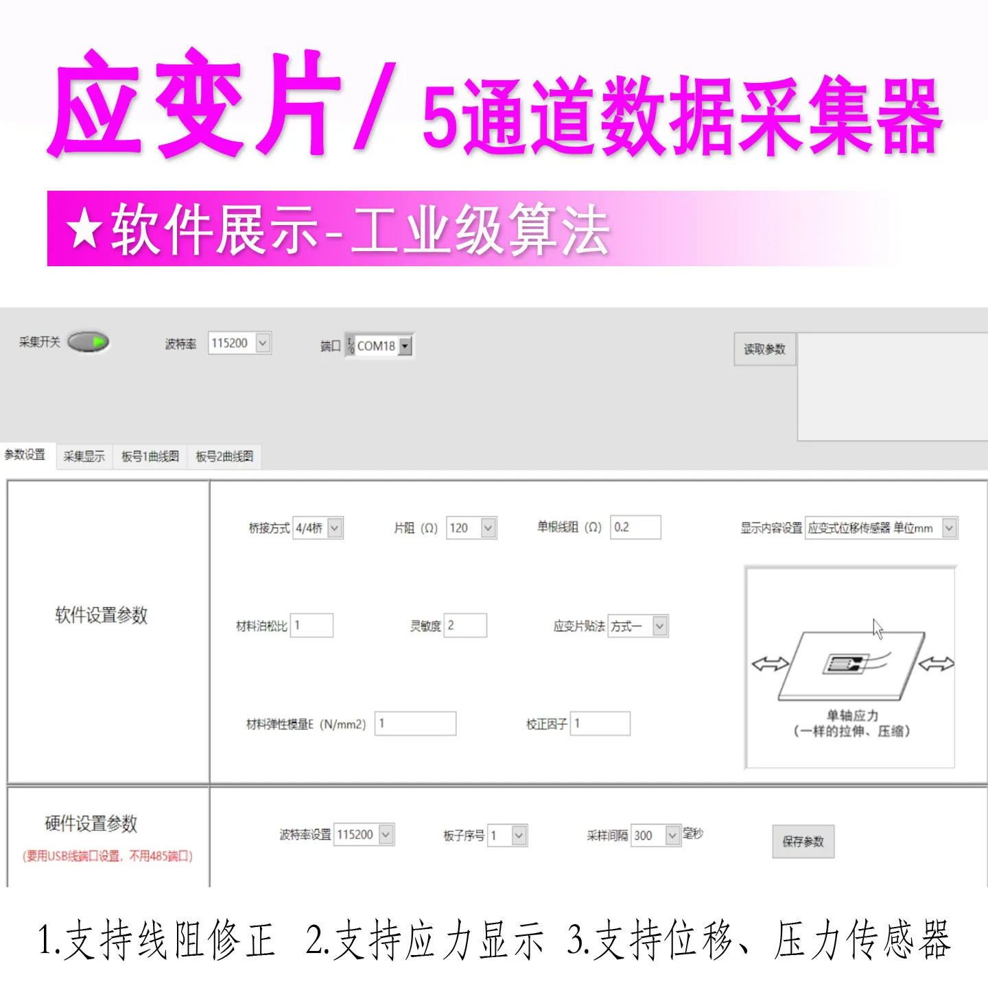 5-channel Strain Acquisition Module/strain Box/dynamic and Static Strain Gauge/strain Gauge Transmitter/DC3805