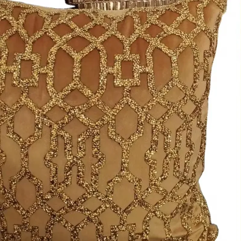 

Trendy Pillow Cover Rhinestone Crystal Square Pillowcase Creative Zipper Decorative Sofa Seater Cushion Cover Wholesale 50*50cm