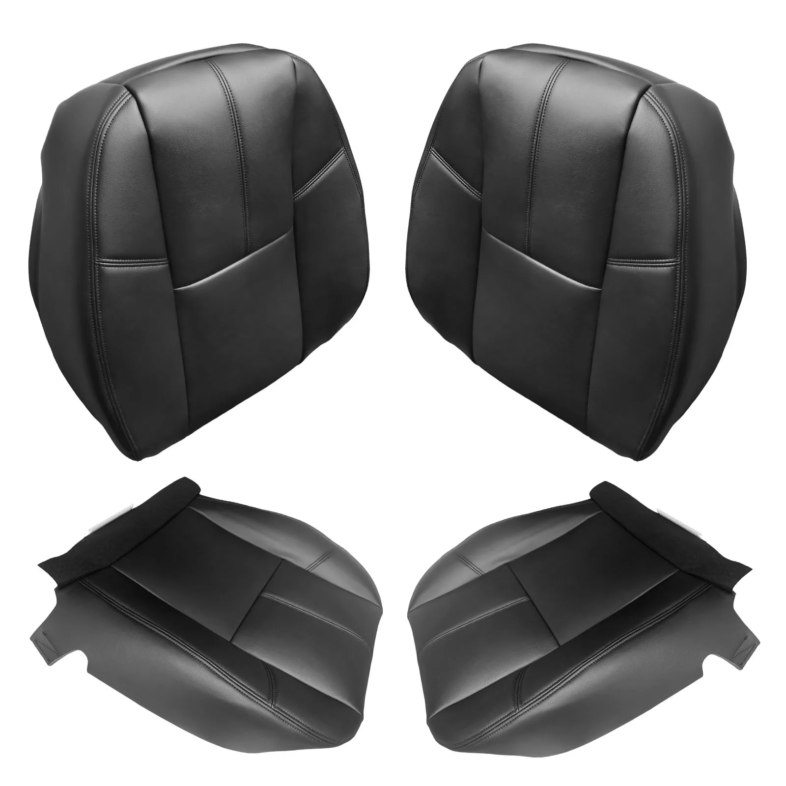 

Black Driver & Passenger Bottom & Top Seat Cover Fit for Chevy Silverado 1500/2500