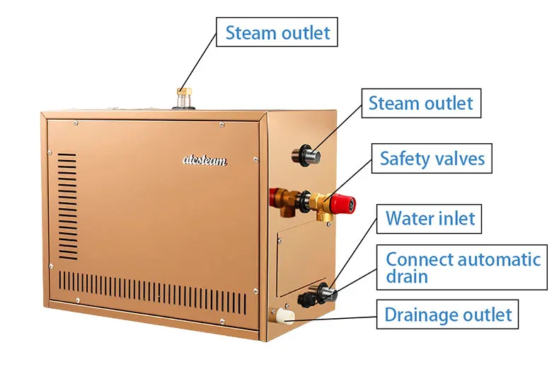 

ATCSteam 7kw Electric Stainless Steel Sauna Steam Generator 10-12 Hours Working Time for Modern Wet Steam Sauna Room