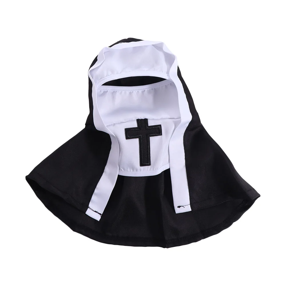 

Cat Puppy Pet Nun Cloak Role Play Soft Pet Cat Halloween Costumes Breathable Black/white Cat Cosplay Costume Sets Ghost Festival