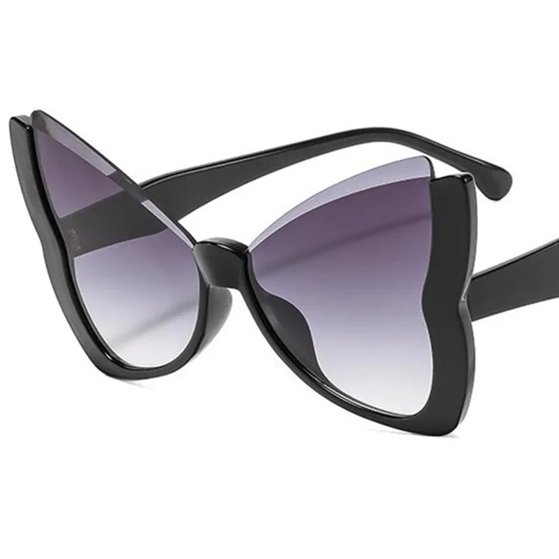 

Fashion Sun Glasses Women Anti-UV Spectacles Same-Rimless Eyeglasses Oversize Frame Google Personality Butterfly Sunglasses