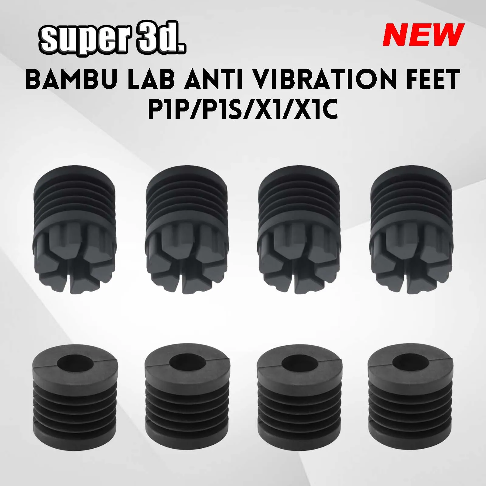 Bambu Lab P1P P1S Anti Vibration Feet Anti-slip Anti-Shock Dust-proof Silicone Foot Pad Bamboo Bambulabs X1/X1C 3D Printer Parts