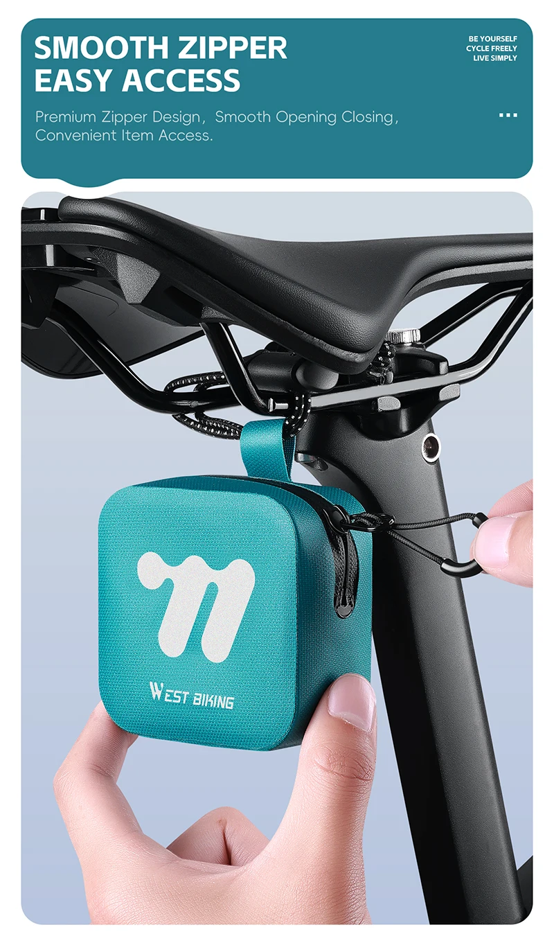 WEST BIKING Mini-Satteltasche, wasserdichte TPU-Fahrradtasche für Fahrrad, zum Aufhängen unter dem Sitz, leichtes Fahrradzubehör – Detail 10