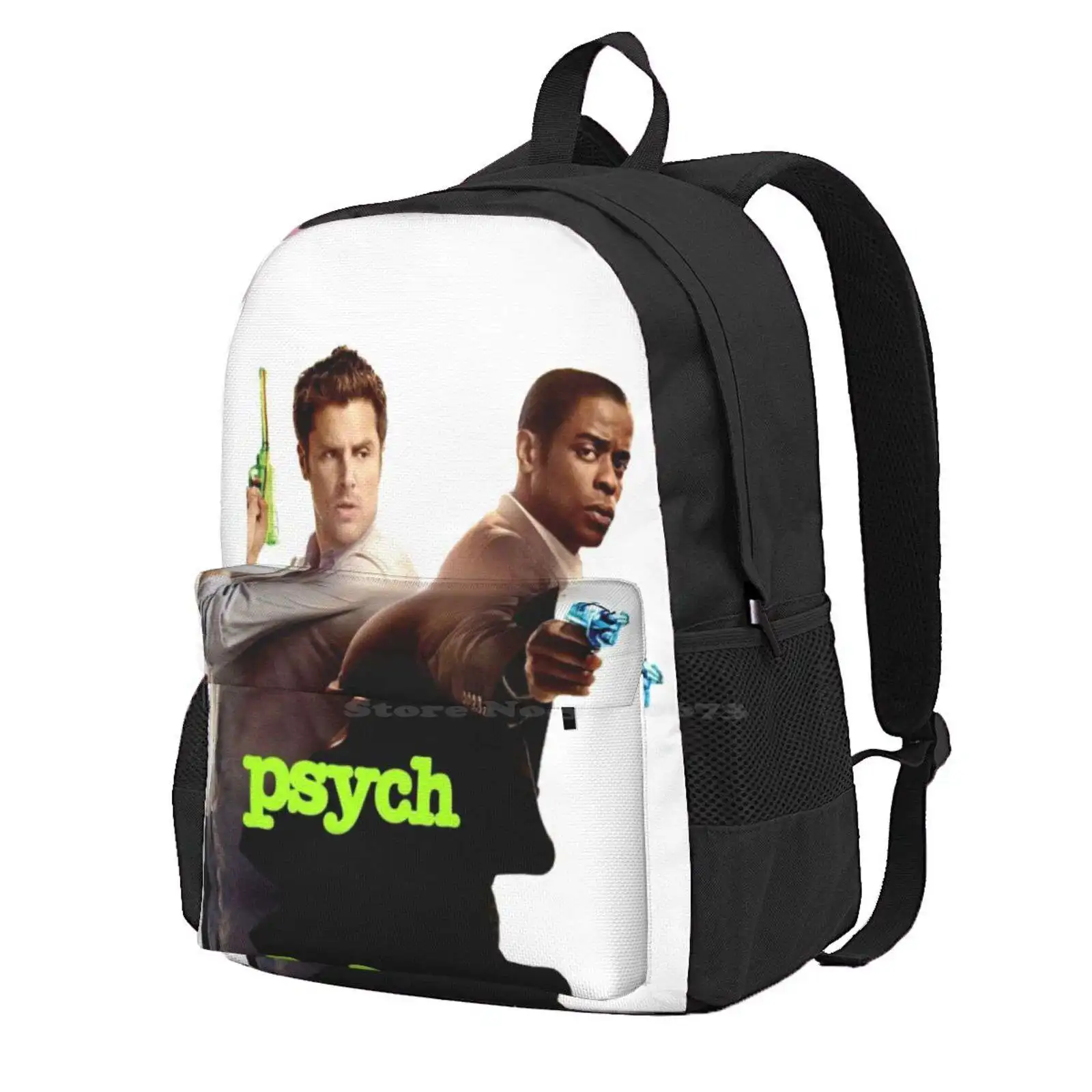 Psych Design School Bags For Teenage Girls Laptop Travel Bags Psych Tv Show Psych Psych Pluto Reference Burton Guster Shawn