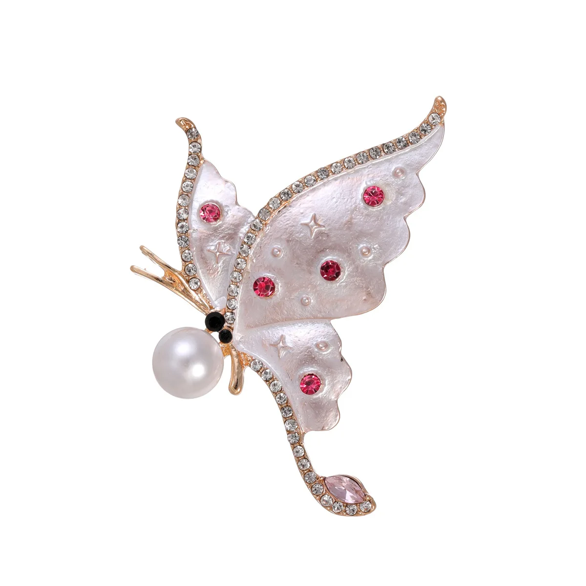 

Beautiful Rhinestone, Dancing Butterfly Brooch, Ladies' Pearl, Suit Accessories, Wedding Party Events, Daily Jewelry Gifts