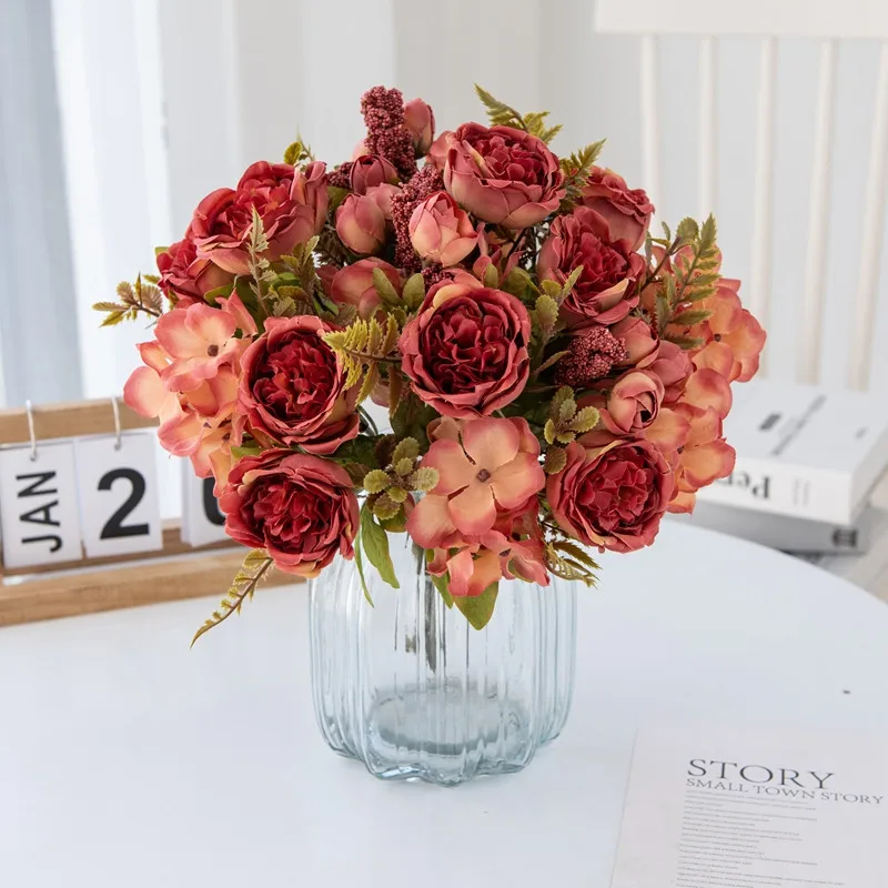 6 Stück Künstliche Blumen für Festivals, Hochzeiten, Kränze, Gartenbögen, Kunstpflanzen, Blumensträuße, Vasen, Raumdekoration, Seiden-DIY-Geschenke – Detail 3