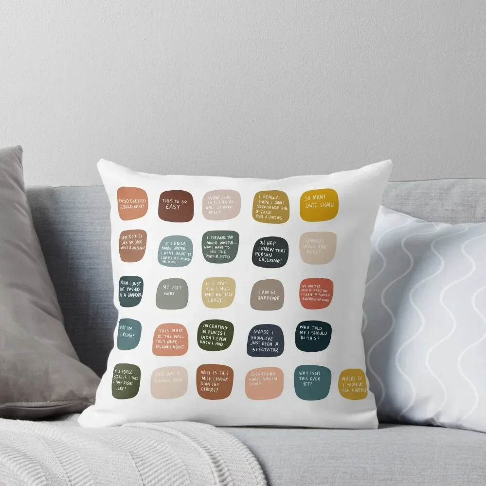 Thoughts while running a marathon... Throw Pillow Pillows Aesthetic pillow cover luxury Pillow