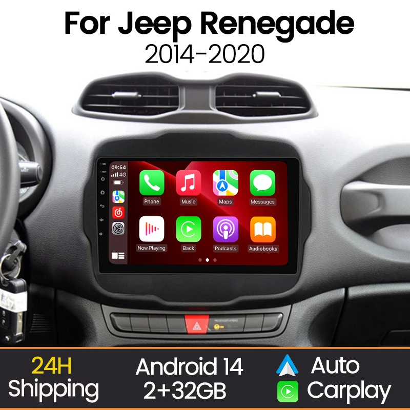 

MEKEDE Android Screen Car Radio For Jeep Renegade 2016 - 2020 Wireless CarPlay Auto WIFI BT Car Video Multimedia Video Player