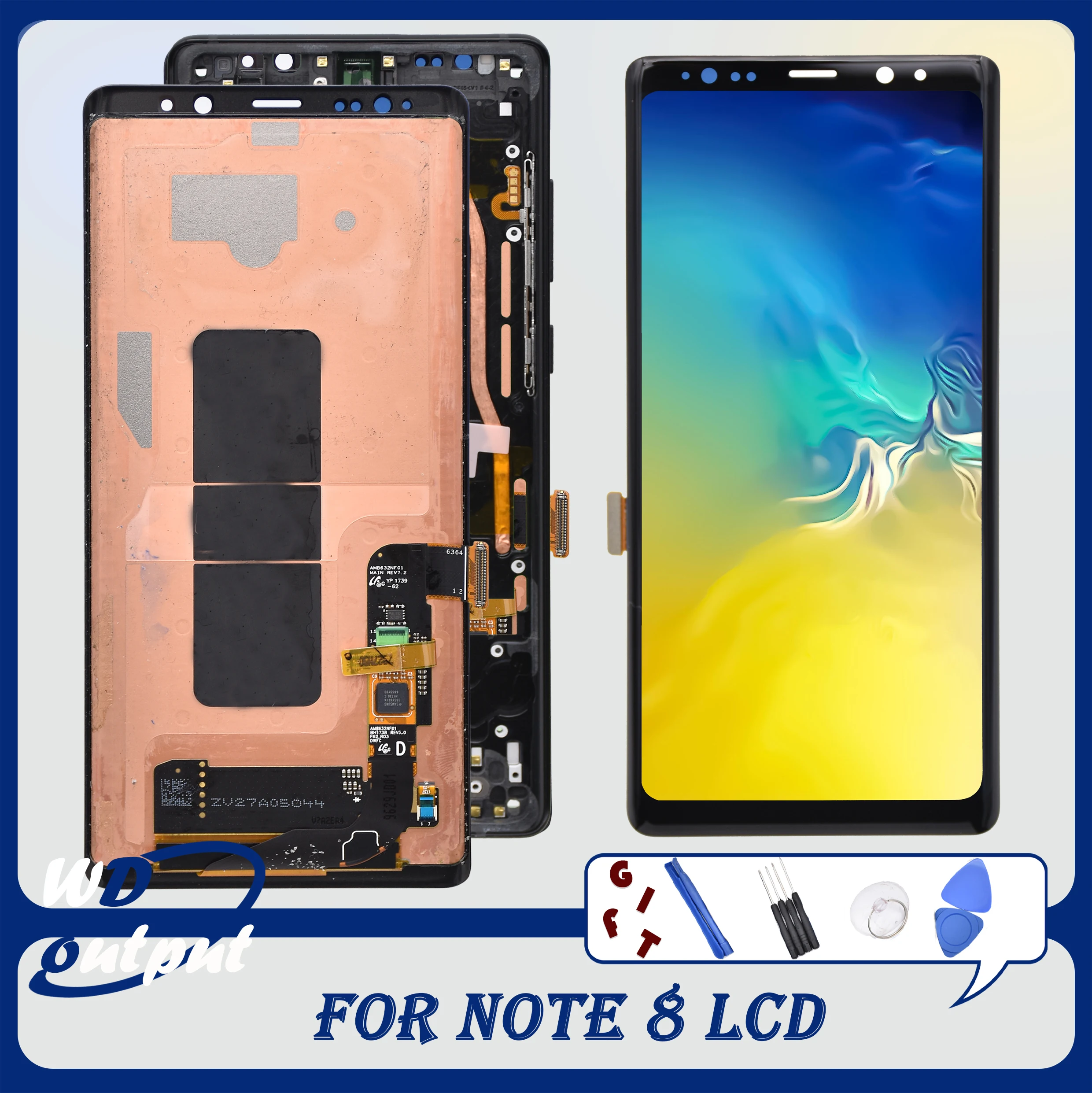 

Original AMOLED 6.3" inch LCD Display For NOTE8 LCD N9500 N950F LCD Display Touch Screen Replacement Parts+Frame