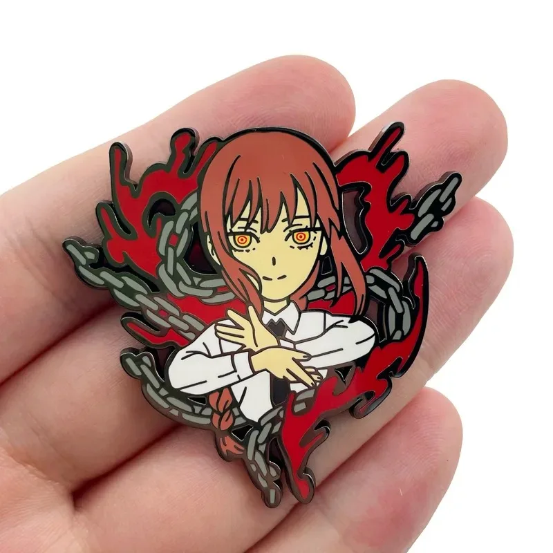 Anime Chainsaw Man Makima Power Enamel Pins Lapel Pins for Backpacks Brooch for Clothes Cool Briefcase Badges Jewelry Accessorie