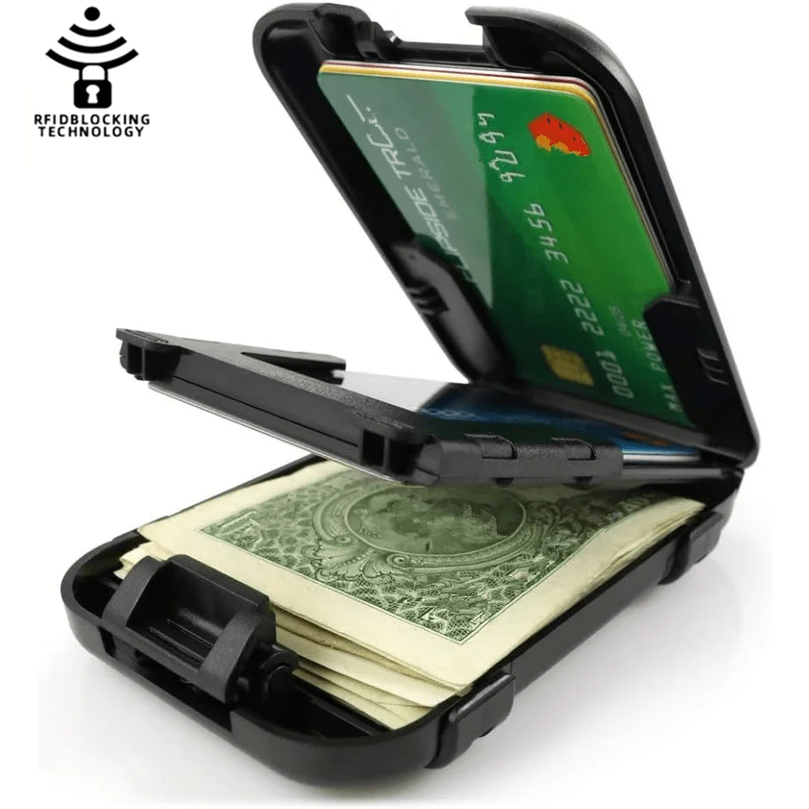 

New Carbon Fiber Wallet, Metal Wallet, Minimalist Wallet, Men's Ultra-Thin Aluminum Alloy Clip Pocket Cash Card Holder, Card Case, Business Card Holder, Credit Card Holder, Men's Wallet, Mini Wallet, Wallet, Card Case, RFID Wallet