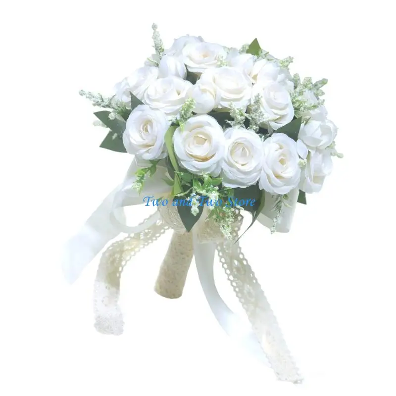 

HX6F Romance Bridal Bouquet Wedding Bride Photography Realistic Flower Arrangement