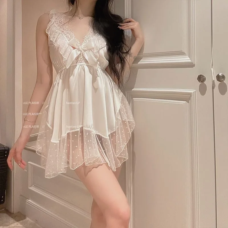 Nouvelle Robe de Maison Confortable pour Femme, Couleur Unie, Élégante et Douce, avec Dentelle Amincissante et Charme Mature, Modèle 10JP