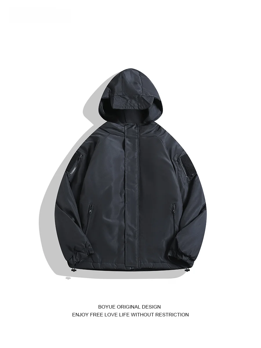 

Мужская функциональная куртка Boyue из японского хлопка для работы, уличного стиля и альпинизма, с капюшоном, утепленная, морозостойкая