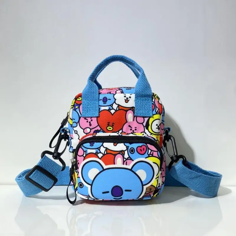 Anime Cartoon Bt21 Canvas Messenger Bag Shoulder Bag Chest Bag Outing Leisure Travel Shoulder Bag Mobile Phone Bag Gifts