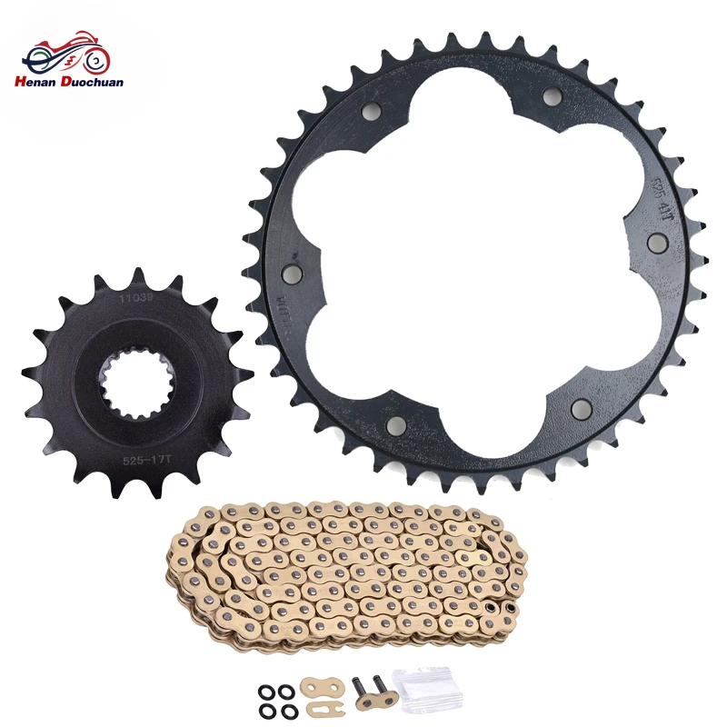 525 17T 41T Motorcycle Front Rear Sprocket Chain Set For BMW F650 GS 2008-2012 F800 GS 2008-2018 2017 F800GS F650GS F 650 800 GS