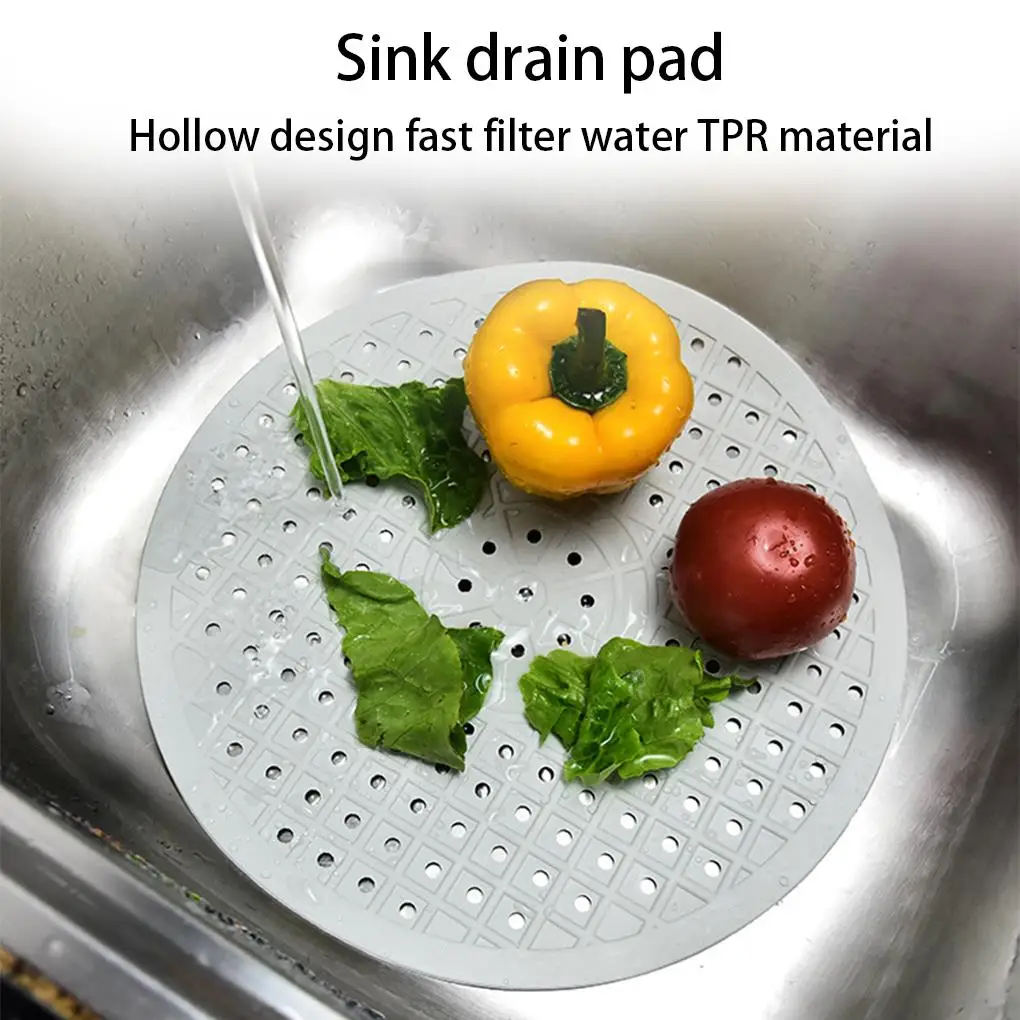 Kitchen Rubber Sink Drain Drying Mat Heat Resistant Table Dish Protector Food Residue Placemat Pad White Rectangle