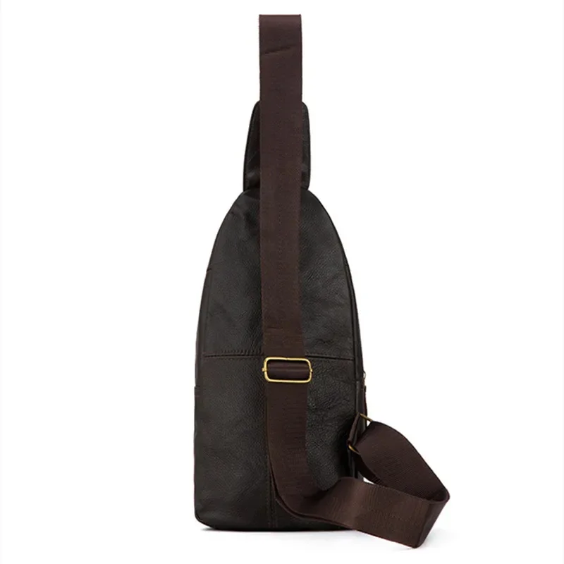 Bolso cruzado de cuero genuino para hombre, bandolera informal de gran capacidad, a la moda, para negocios