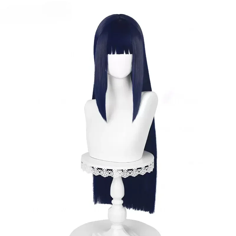 Synthetic Wig New! Anime Hyuga Hinata Straight Synthetic Hair Neat Bang Cosplay Wigs image 4
