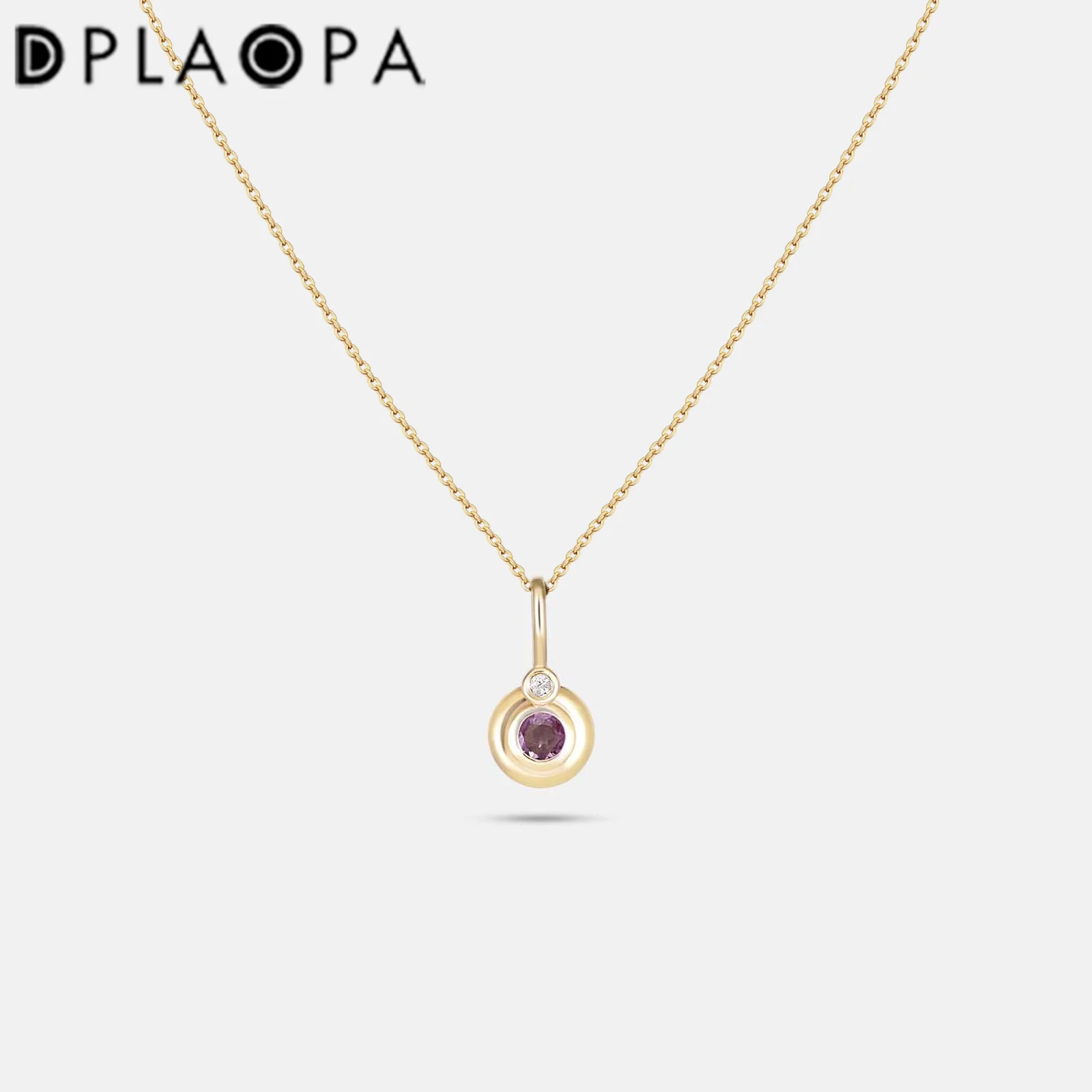 DPLAOPA 925 Sterling Silver Gold Zircon Rose Round Pendant Charm Necklace Luxury Long Chain Luxury Fine Jewelry Gift