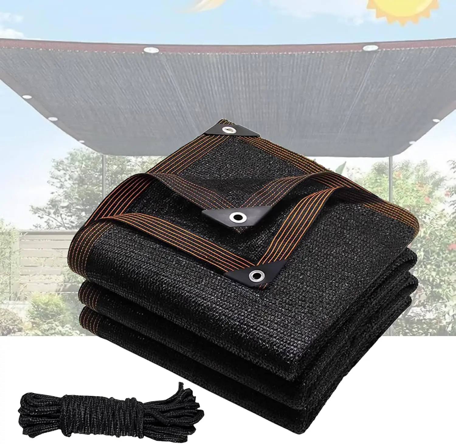 

90% Shade Cloth Sun Sail, Durable Mesh Tarp for Garden, Patio, Greenhouse, 1.8x1.8m