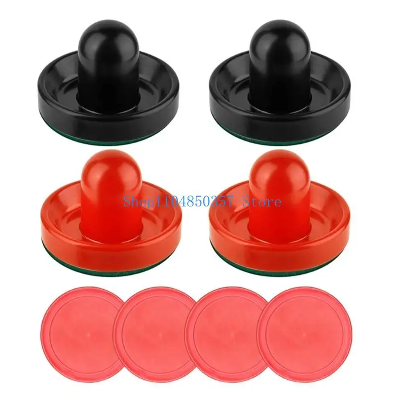 

652F Air Hockey Toy Set Table Hockey Pucks Pusher Toy Set Goal Handle Paddle