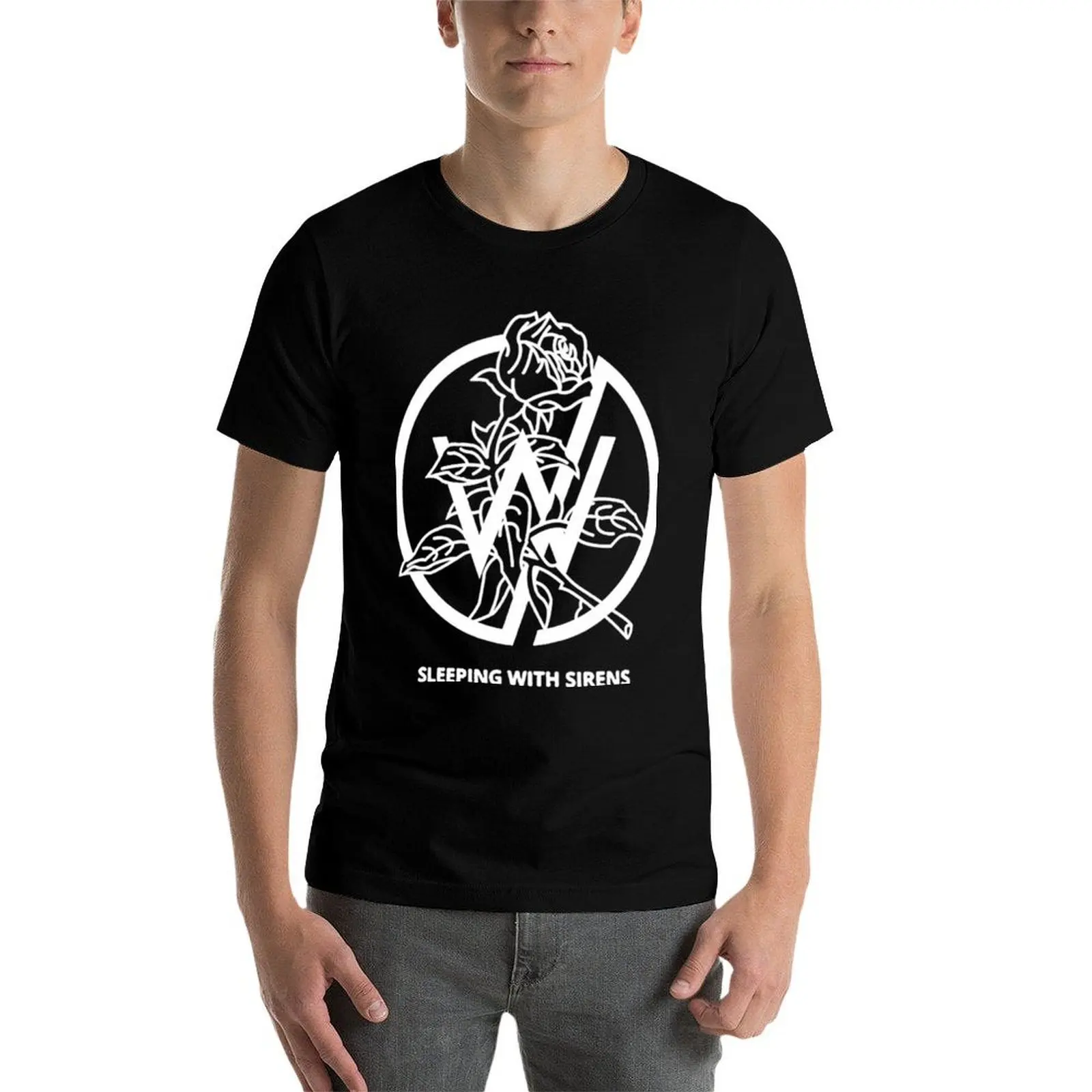 Sleeping With Sirens Rose Logo T-Shirt t shirts for man graphic funny man t shirts for men casual essential t shirt T-shirt - view 3