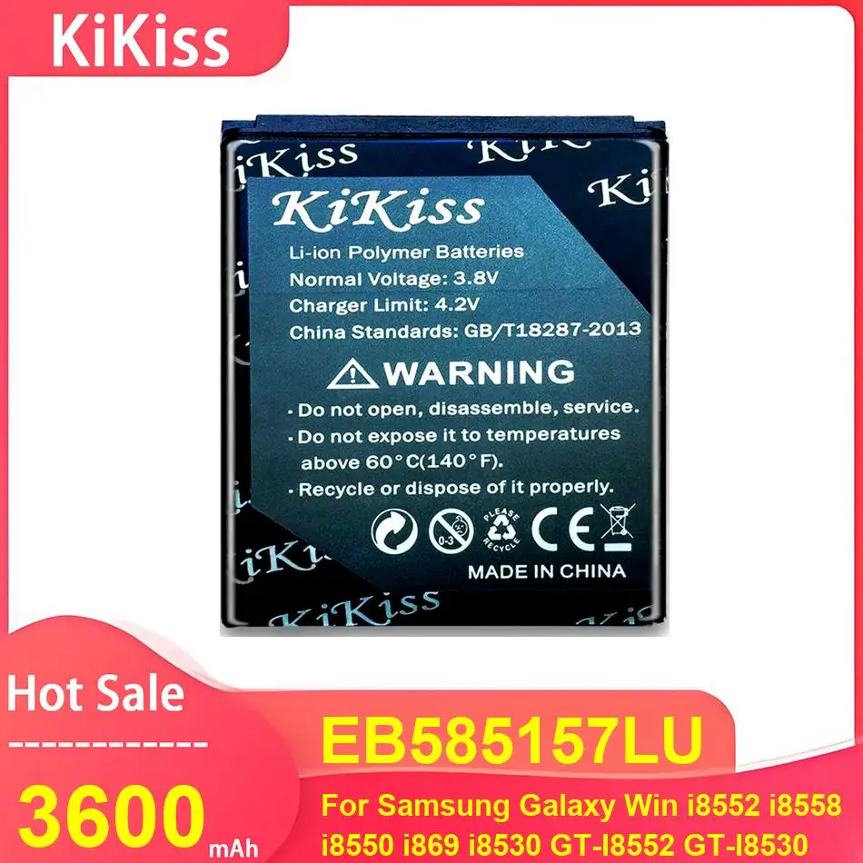 Аккумулятор для мобильного телефона KiKiss для Samsung Galaxy Win i8552 i8558 i8550 i869 i8530 GT-I8552 GT-I8530, аккумуляторы EB585157LU 3600 мАч Аккумулятор для мобильного телефона KiKiss для Samsung Galaxy Win i8552 i8558 i8550 i869 i8530 GT-I8552 GT-I8530, аккумуляторы EB585157LU 3600 мАч